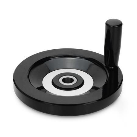 Otto Ganter Disc Handwheel Plastic Bushing Stainless Steel, GN 520.6